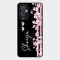 Pink Floral Glossy Metal Case Cover For Oneplus 9 5G