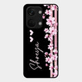 Pink Floral Glossy Metal Case Cover For Oneplus Nord 3 5G