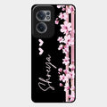 Pink Floral Glossy Metal Case Cover For Oneplus Nord Ce 2 5G