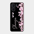 Pink Floral Glossy Metal Case Cover For Oppo A5X 5G