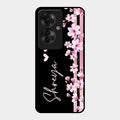 Pink Floral Glossy Metal Case Cover For Oppo F25 Pro 5G