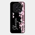 Pink Floral Glossy Metal Case Cover For Oppo F29 5G