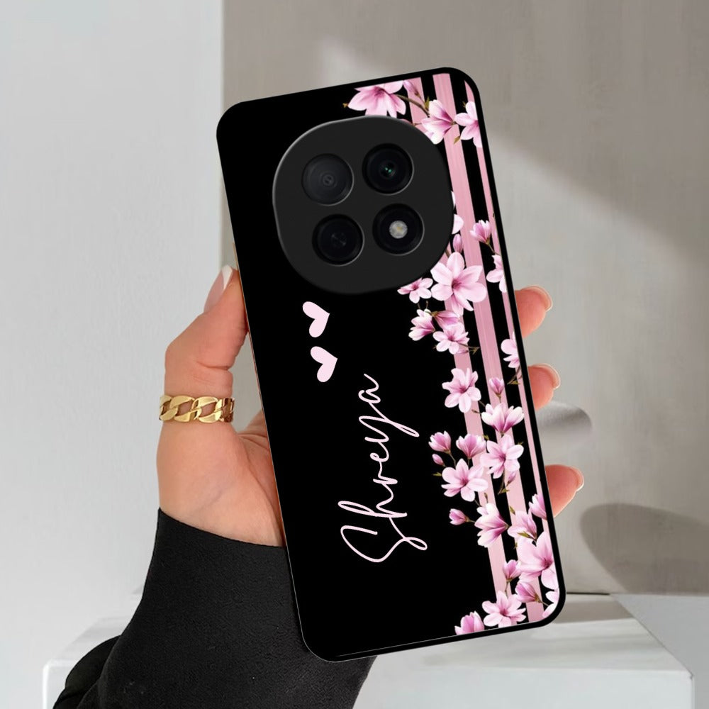 Pink Floral Customize Metal Case Cover For Oppo