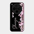Pink Floral Glossy Metal Case Cover For Oppo Find X8 5G