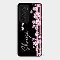 Pink Floral Glossy Metal Case Cover For Oppo Reno 12 5G