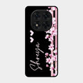 Pink Floral Glossy Metal Case Cover For Poco X7 5G