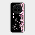 Pink Floral Glossy Metal Case Cover For Realme 14 Pro Plus 5G