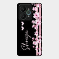 Pink Floral Glossy Metal Case Cover For Realme 15 5G