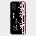 Pink Floral Glossy Metal Case Cover For Realme 7 Pro