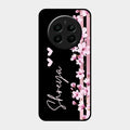 Pink Floral Glossy Metal Case Cover For Realme Narzo 70 Pro 5G