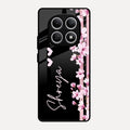 Pink Floral Glossy Metal Case Cover For Redmi Note 15 5G