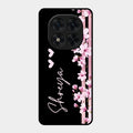 Pink Floral Glossy Metal Case Cover For Redmi Note 15 Pro 5G
