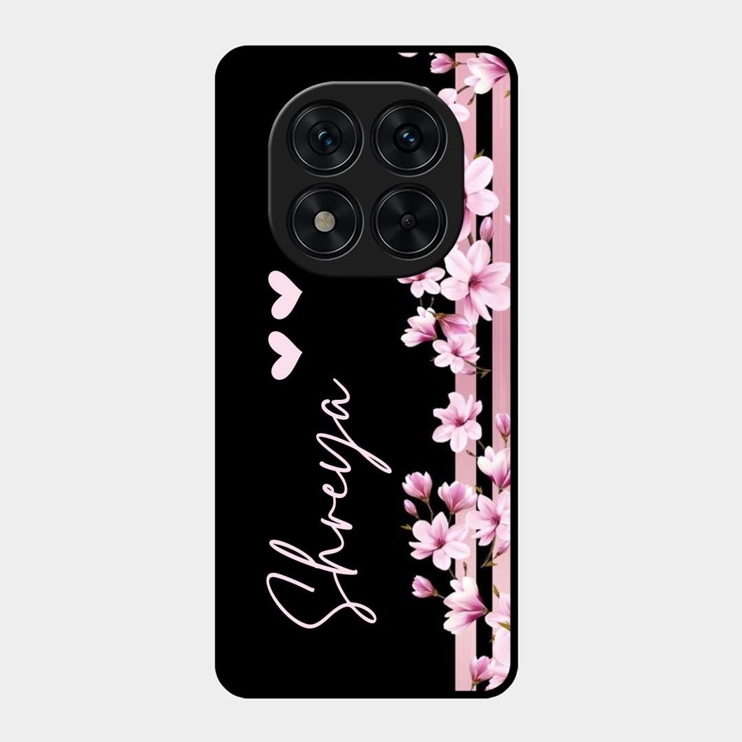 Pink Floral Glossy Metal Case Cover For Redmi Note 15 Pro Plus 5G