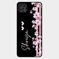 Pink Floral Glossy Metal Case Cover For Samsung Galaxy F42 5G