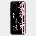 Pink Floral Glossy Metal Case Cover For Samsung Galaxy S20 Plus