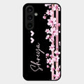 Pink Floral Glossy Metal Case Cover For Samsung Galaxy S23 Fe 5G