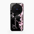 Pink Floral Glossy Metal Case Cover For Vivo X300 Pro 5G