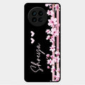 Pink Floral Glossy Metal Case Cover For Vivo X90 5G