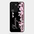 Pink Floral Glossy Metal Case Cover For Vivo Y200 5G