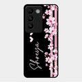Pink Floral Glossy Metal Case Cover For Vivo Y200E 5G