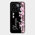 Pink Floral Glossy Metal Case Cover For Xiaomi 15 5G