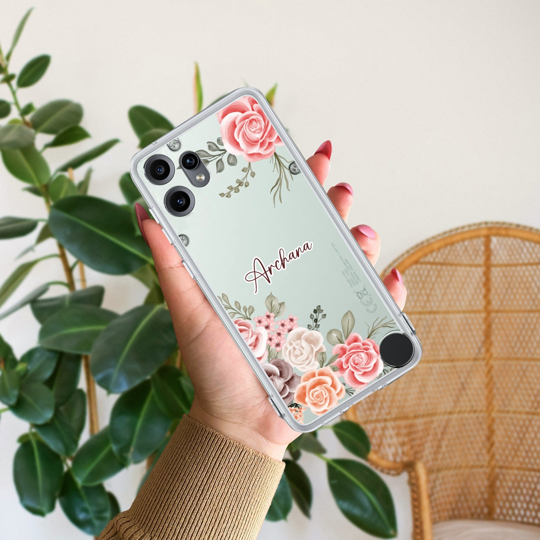 Pink Floral Anti Yellow Case For CMF by Nothing Phone 2 Pro