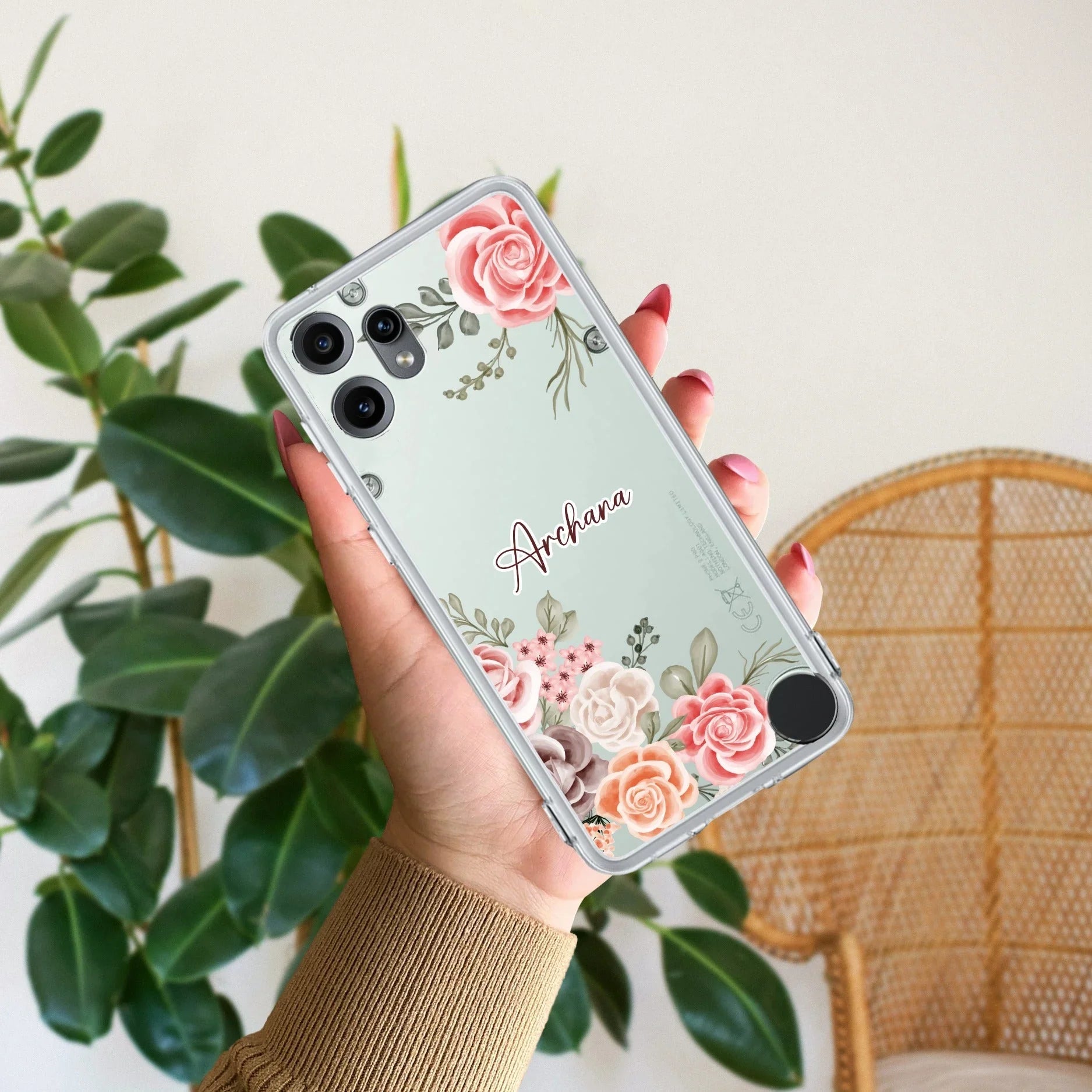 Pink Floral Transparent Silicon Case For Nothing - ShopOnCliQ