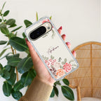 Pink Floral Transparent Silicon Case For Google Pixel 10 Pro