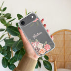 Pink Floral Transparent Silicon Case For iPhone 12 Mini
