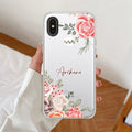 Pink Floral Transparent Silicon Case For iPhone XR