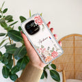 Pink Floral Transparent Silicon Case For iQOO 12 5G