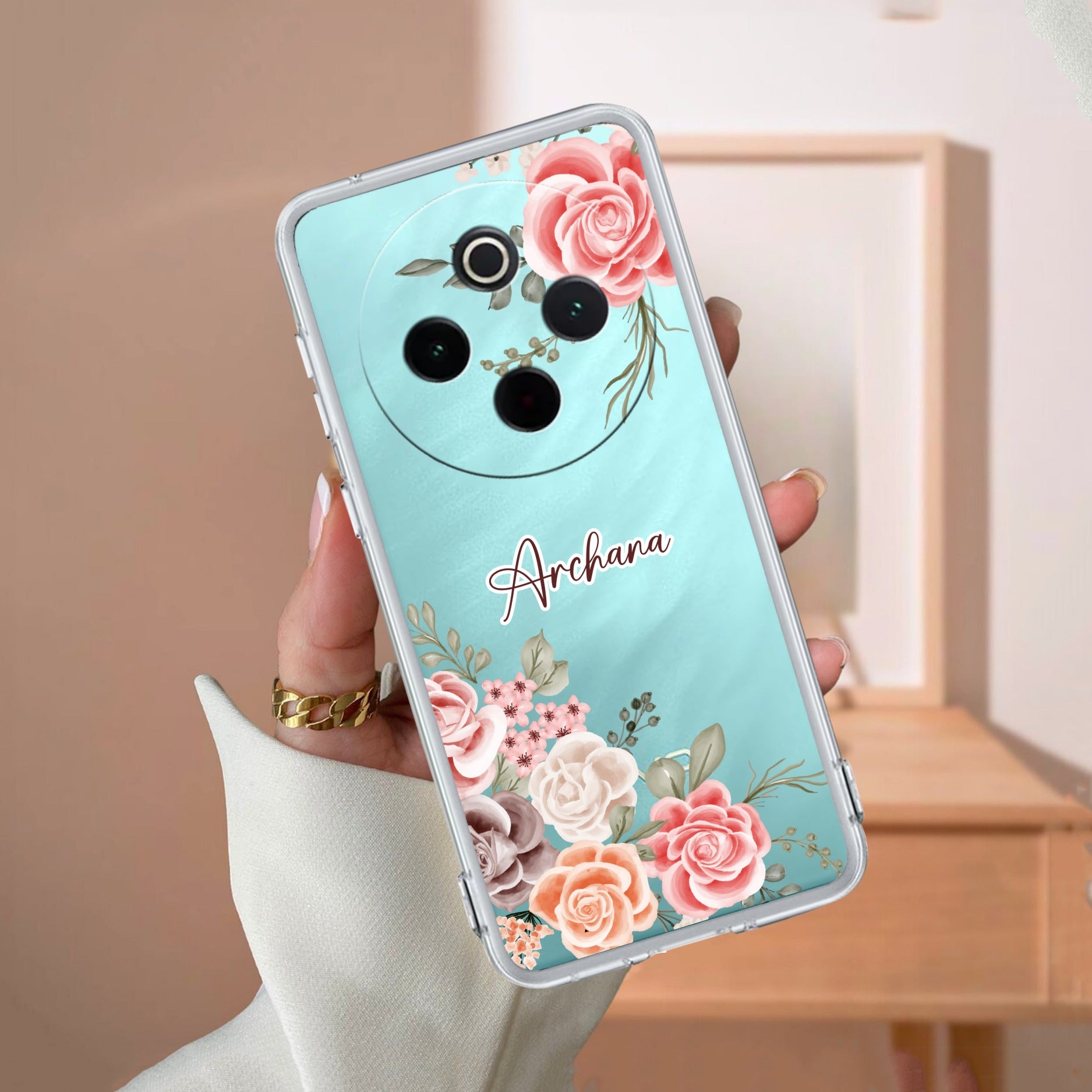 Pink Floral Transparent Silicon Case For iQOO - ShopOnCliQ