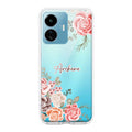 Pink Floral Transparent Silicon Case For iQOO Z6 Lite 5G