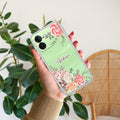 Pink Floral Transparent Silicon Case For iQOO Z9 5G