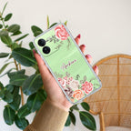 Pink Floral Transparent Silicon Case For iQOO Z9 5G