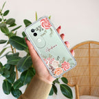 Pink Floral Transparent Silicon Case For Vivo Y400 5G