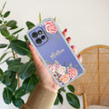 Pink Floral Anti Yellow Case For Motorola Edge 50 Neo
