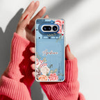 Pink Floral Anti Yellow Case For Nothing Phone 4A 5G