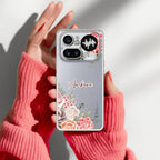 Pink Floral Anti Yellow Case For Nothing Phone 4A Pro 5G
