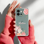 Pink Floral Transparent Silicon Case For OnePlus Nord CE 4 Lite 5G