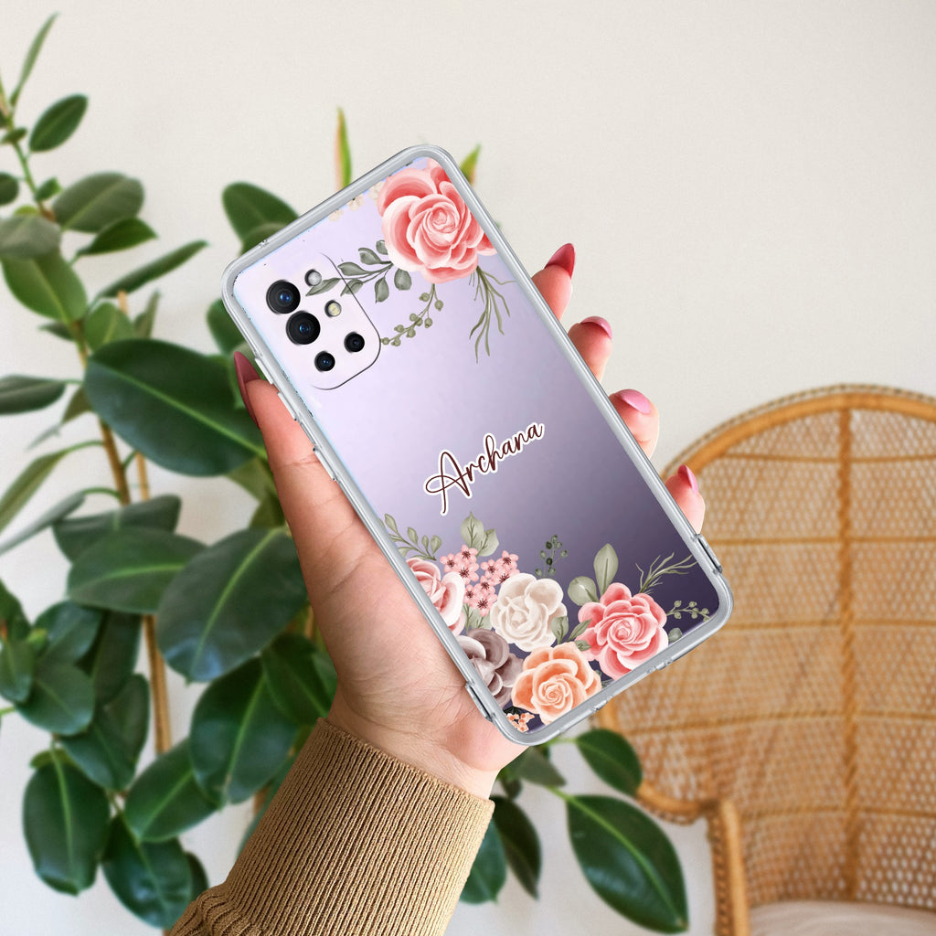 Pink Floral Anti Yellow Case For OnePlus 8t / OnePlus 9R