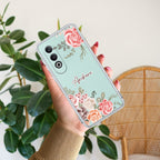 Pink Floral Transparent Silicon Case For OnePlus Nord CE 4 5G
