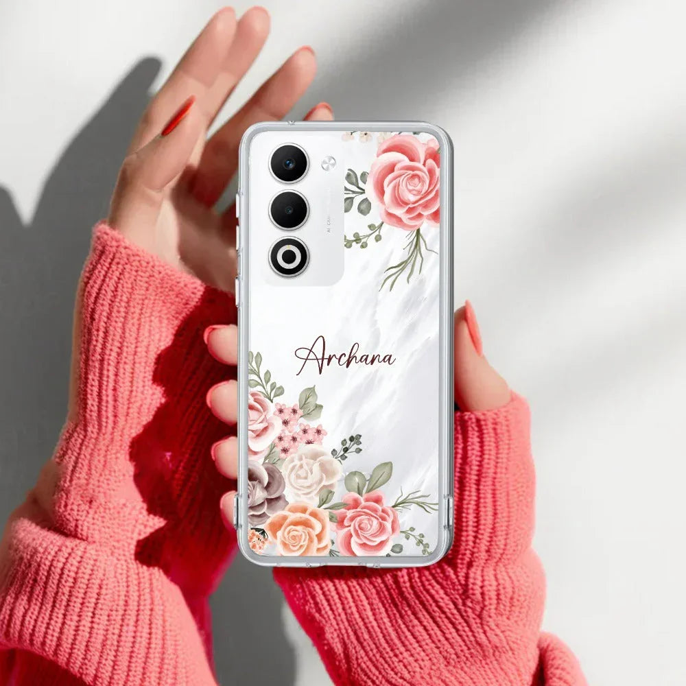 Pink Floral Anti Yellow Case For Oppo A5 5G