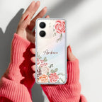Pink Floral Anti Yellow Case For Oppo A5X 5G