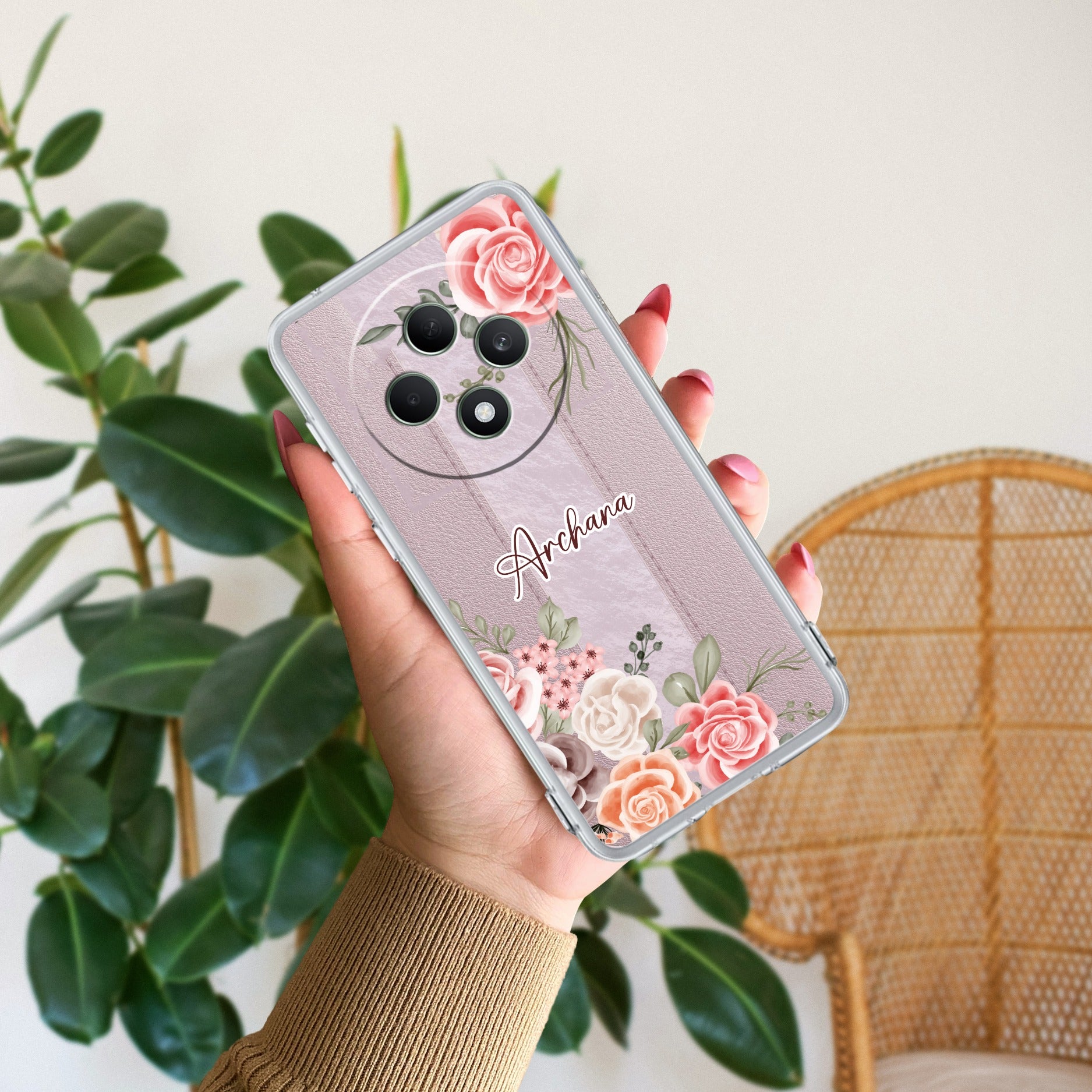 Pink Floral Anti Yellow Case For Oppo K13x 5G