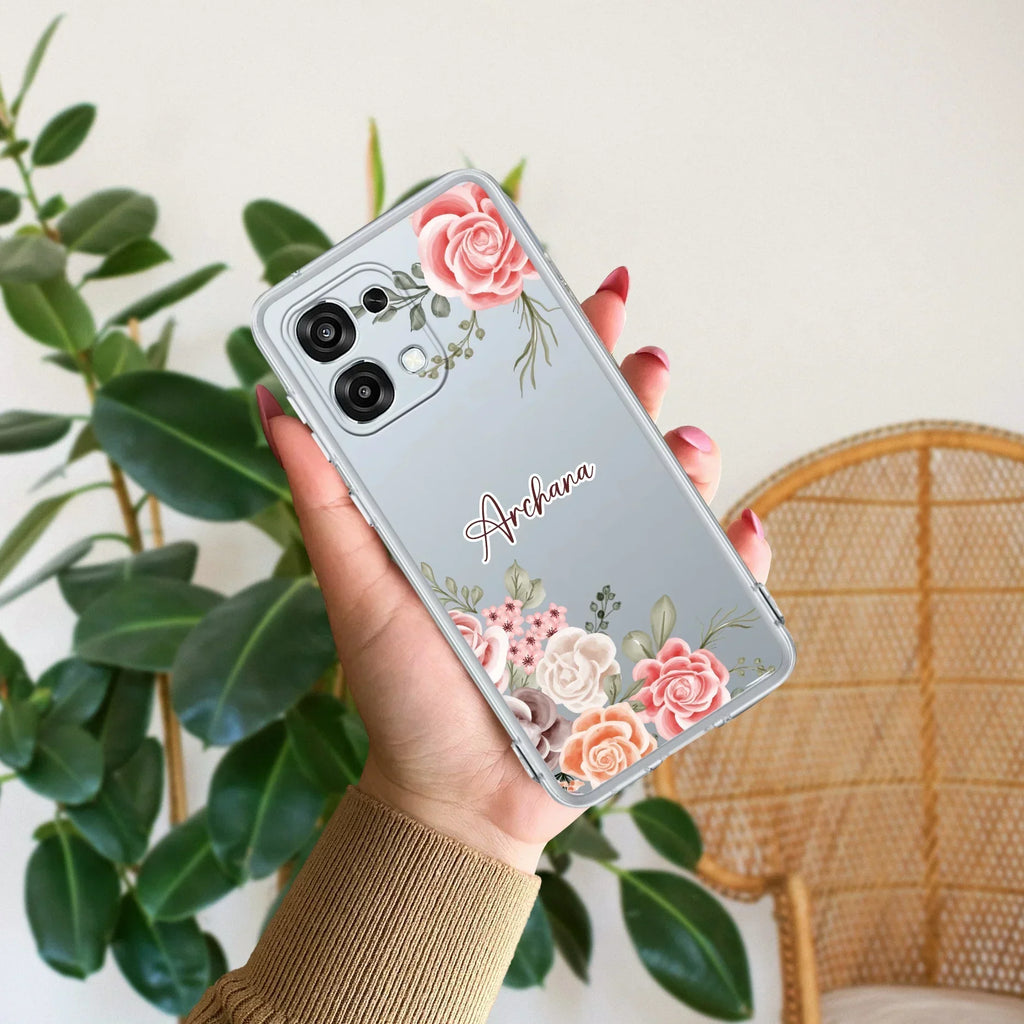 Pink Floral Anti Yellow Case For Oppo F31 5G