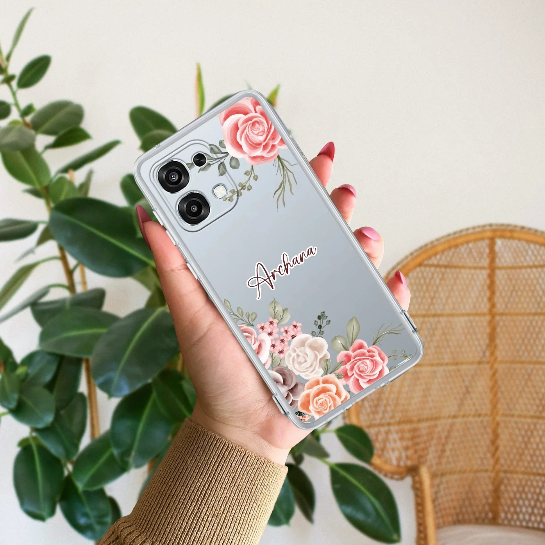 Pink Floral Transparent Silicon Case For Oppo - ShopOnCliQ