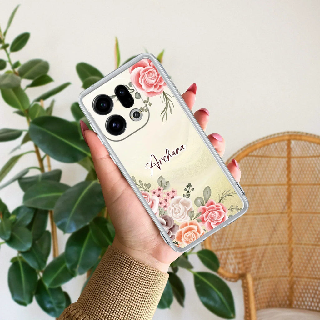 Pink Floral Anti Yellow Case For Oppo Find X9 5G