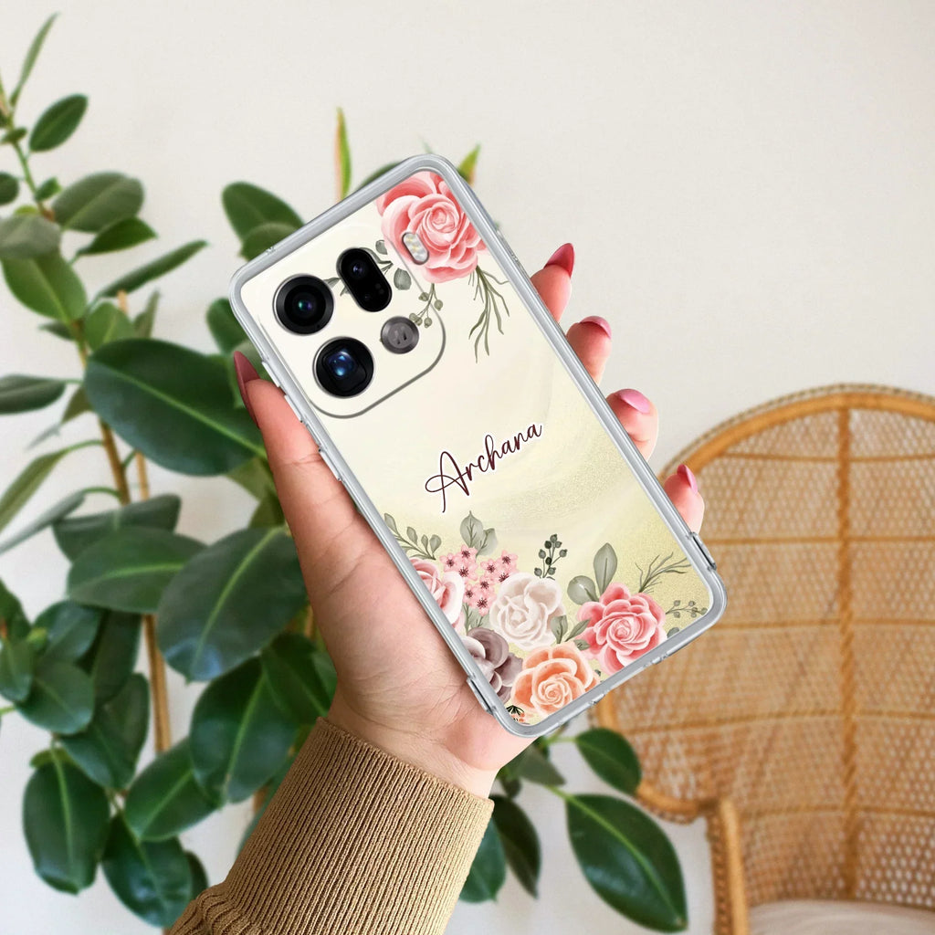 Pink Floral Anti Yellow Case For Oppo Find X9 Pro 5G