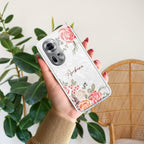 Pink Floral Customize Anti Yellow Case For Oppo Reno 11 5G